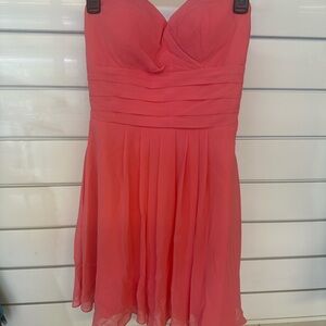 Bill Levkoff Coral Strapless Dress